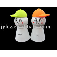 Ceramic oil and vinegar bottle,snowman